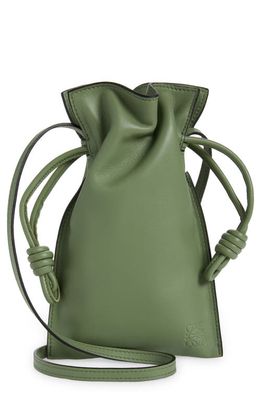 Loewe Flamenco Pocket Leather Crossbody Bag in Rosemary