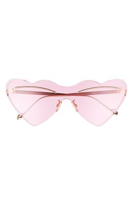 Loewe Heart Shaped Sunglasses in Shiny Endura Gold /Violet