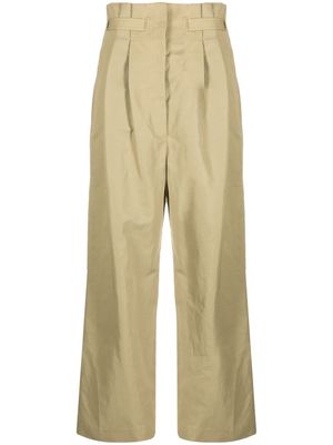 LOEWE high-rise pleated trousers - Neutrals