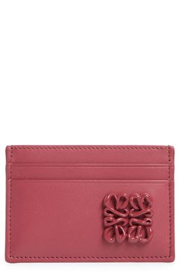 Loewe Inflated Anagram Logo Leather Card Case in Ruby Red Glaze