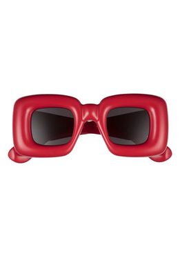 Loewe Injected 41mm Square Sunglasses in Shiny Red /Smoke