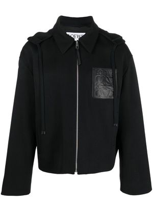LOEWE logo-patch hooded jacket - Black
