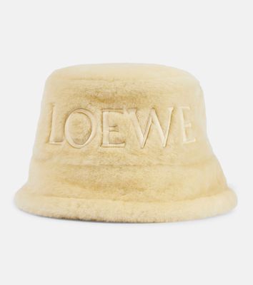 Loewe Logo shearling bucket hat