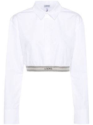 LOEWE logo-waistband cropped shirt - White