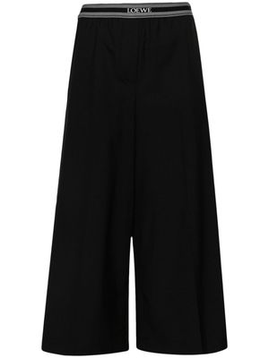 LOEWE logo-waistband cropped trousers - Black
