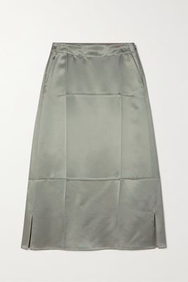 Loewe - Metallic Satin Midi Skirt - FR42