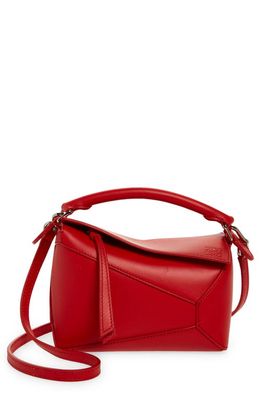 Loewe Mini Puzzle Leather Bag in Red