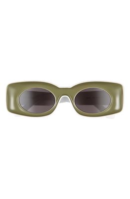 Loewe Paula Ibizia Original 49mm Square Sunglasses in Shiny Dark Green /Smoke