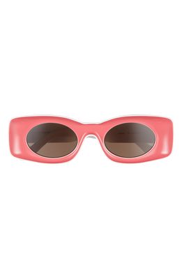 Loewe Paula Ibizia Original 49mm Square Sunglasses in Shiny Pink /Brown