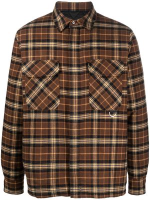 LOEWE plaid-check flannel overshirt - Brown