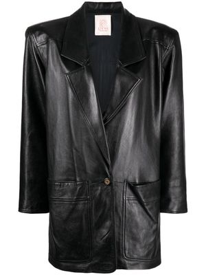 Loewe Pre-Owned 1990-2000 pre-owned single-breasted leather jacket - Black