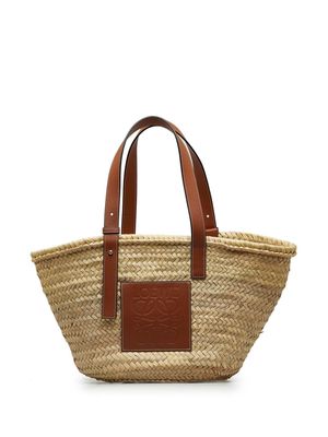 Loewe Pre-Owned 2000s large Basket raffia tote bag - Neutrals