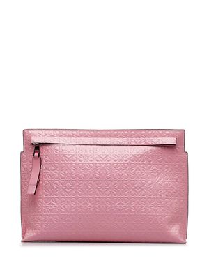 Loewe Pre-Owned 2009 Repeat T leather clutch bag - Pink