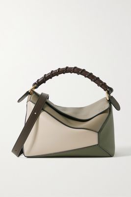 Loewe - Puzzle Edge Small Textured-leather Shoulder Bag - Green