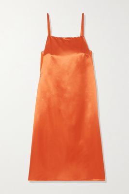 Loewe - Silk-paneled Satin Dress - Orange