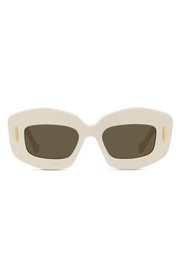 Loewe Silver Screen 49mm Rectangular Sunglasses in Ivory