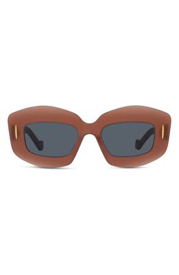 Loewe Silver Screen 49mm Rectangular Sunglasses in Rust