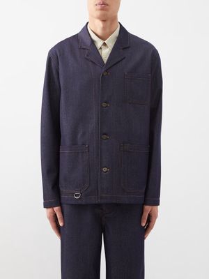 Loewe - Single-breasted Wool-twill Jacket - Mens - Denim