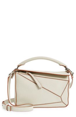 Loewe Small Puzzle Leather Bag in Soft White 1950