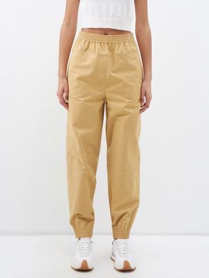 Loewe - Straight-leg Cotton-blend Gabardine Trousers - Womens - Dark Yellow
