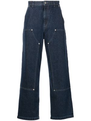 LOEWE straight-leg cotton trousers - Blue