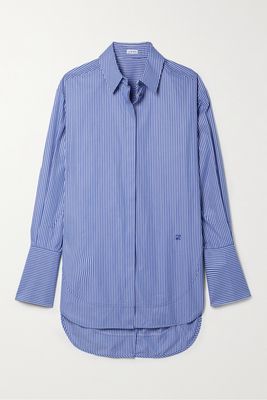 Loewe - Striped Cotton-poplin Shirt - Blue
