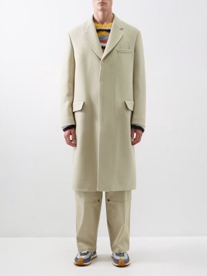 Loewe - Tailored Wool-blend Twill Overcoat - Mens - Beige