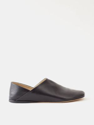 Loewe - Toy Leather Slippers - Womens - Black