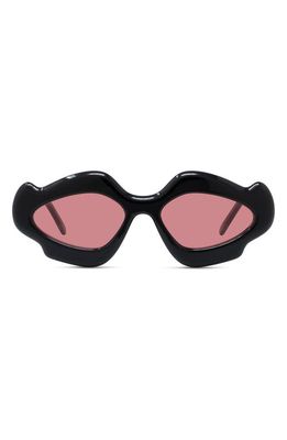 Loewe x Paula's Ibiza 52mm Geometric Sunglasses in Shiny Black /Violet