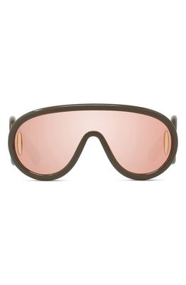 Loewe x Paula's Ibiza 56mm Mask Sunglasses in Shiny Dark Green /Smoke