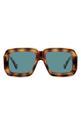 Loewe x Paula's Ibiza Dive In Mask 56mm Square Sunglasses in Blonde Havana /Blue