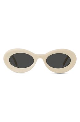 Loewe x Paula's Ibiza Small 50mm Oval Sunglasses in Ivory /Smoke