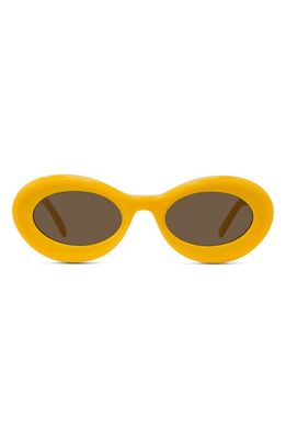 Loewe x Paula's Ibiza Small 50mm Oval Sunglasses in Shiny Yellow /Brown
