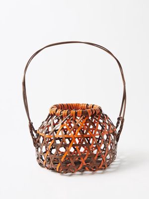 Loewe - X Salone Del Mobile Leather-trim Bamboo Basket Bag - Womens - Tan Multi
