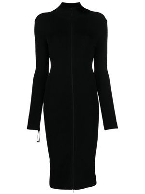 LOEWE zip-up knitted midi dress - Black