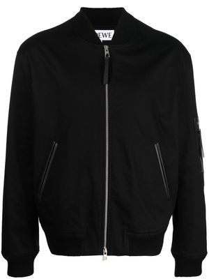LOEWE zipped-up bomber jacket - Black
