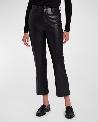 Logan Faux-Leather Cropped Stovepipe Jeans