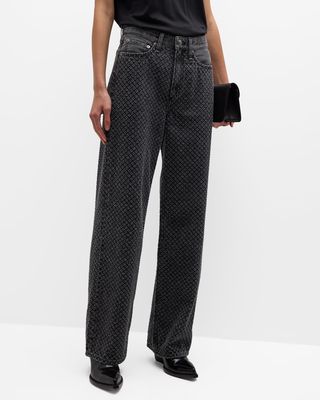 Logan Textured Low-Rise Jeans