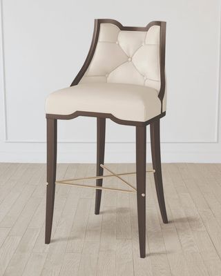 Logan Walnut/Milk Leather Bar Stool