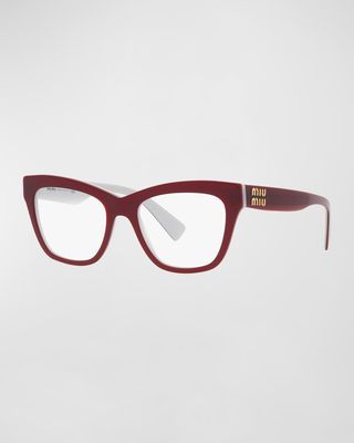 Logo Acetate & Plastic Cat-Eye Glasses