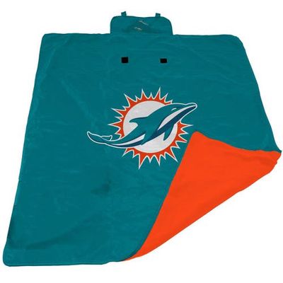 LOGO BRANDS Aqua Miami Dolphins 60'' x 80'' All-Weather XL Outdoor Blanket