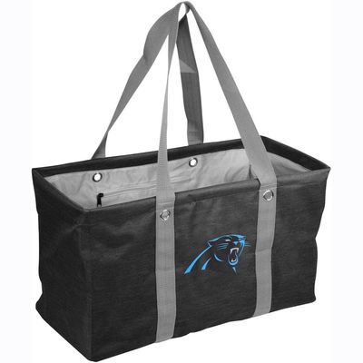 LOGO BRANDS Carolina Panthers Crosshatch Picnic Caddy Tote Bag in Black
