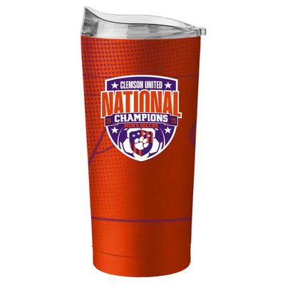 LOGO BRANDS Clemson Tigers 2023 NCAA Men's Soccer National Champions 30oz. Powder Coat Tumbler in Orange