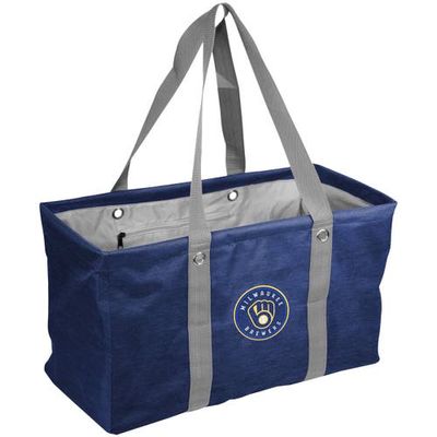 LOGO BRANDS Milwaukee Brewers Crosshatch Picnic Caddy Tote Bag in Navy