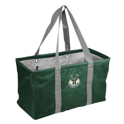 LOGO BRANDS Milwaukee Bucks Crosshatch Picnic Caddy Tote Bag in Green