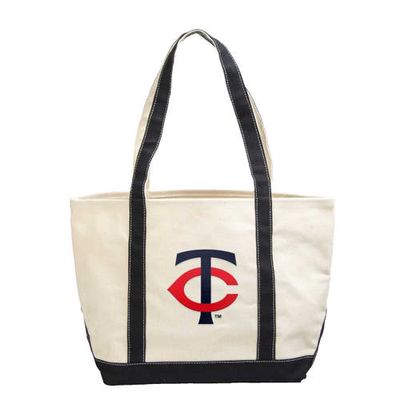 LOGO BRANDS Minnesota Twins Canvas Tote Bag in Navy