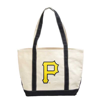 LOGO BRANDS Pittsburgh Pirates Canvas Tote Bag in Black