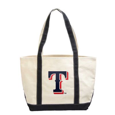 LOGO BRANDS Texas Rangers Canvas Tote Bag in Navy