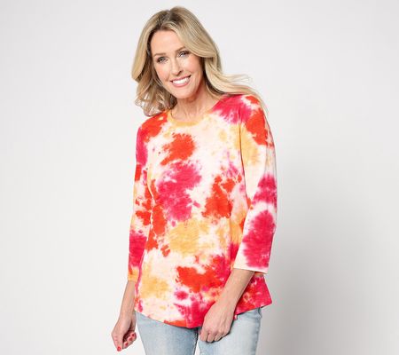 LOGO by Lori Goldstein Cotton Modal Tie Dye Tee