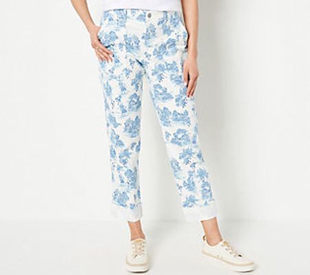 LOGO by Lori GOldstein Petite Toile Print Utility Pants